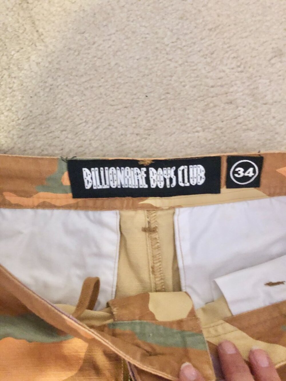 BBC Billionaire Boys Club Lion Camo Cargo Pants Unisex Baggy Wide Leg sze 34 - Picture 3 of 8